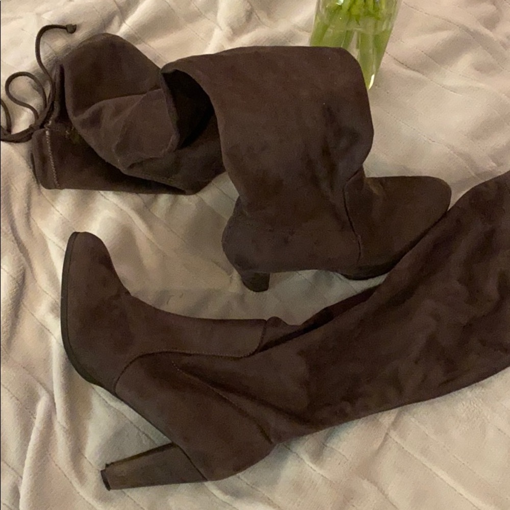 Over the knee fake suede boots